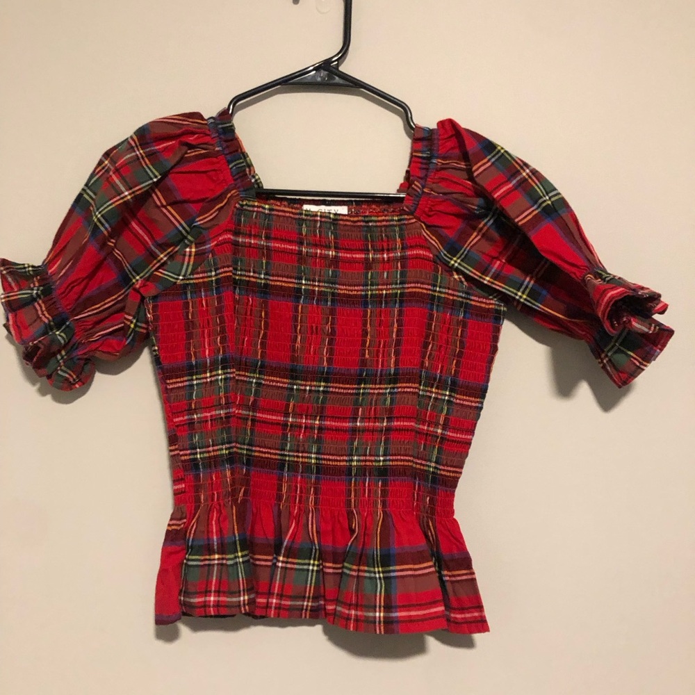 Plaid Red Women's Top